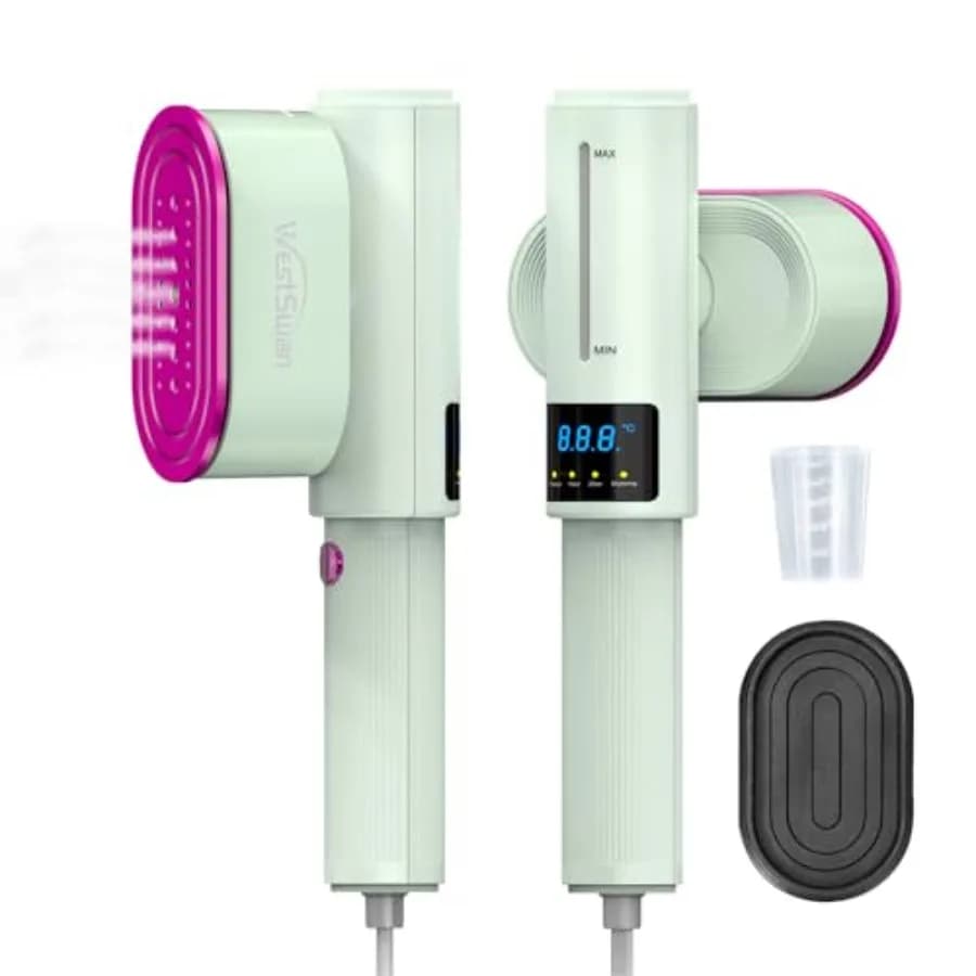 Portable Travel Steamer for Clothes Fast Wrinkle Remover Garment Steamer for Home and Travel 2-in-1 Iron and Steam with 90°Rota