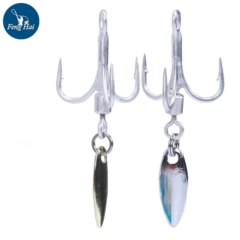 Triplo gancio saldatura girevole girevole con paillettes rotanti paillettes melone pesca in mare esca pesce tre ganci di ancoraggio all'ingrosso