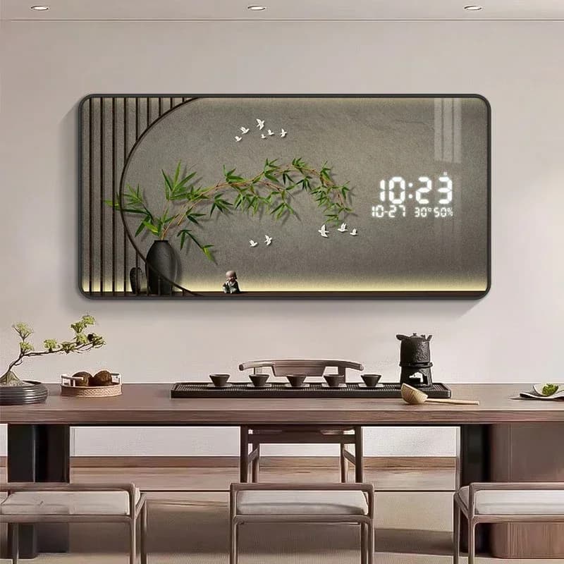 Orologio da Parete Moderno di Lusso con Calendario Digitale per Camera da Letto e Soggiorno, Design Nordico, Decorazione per la Casa