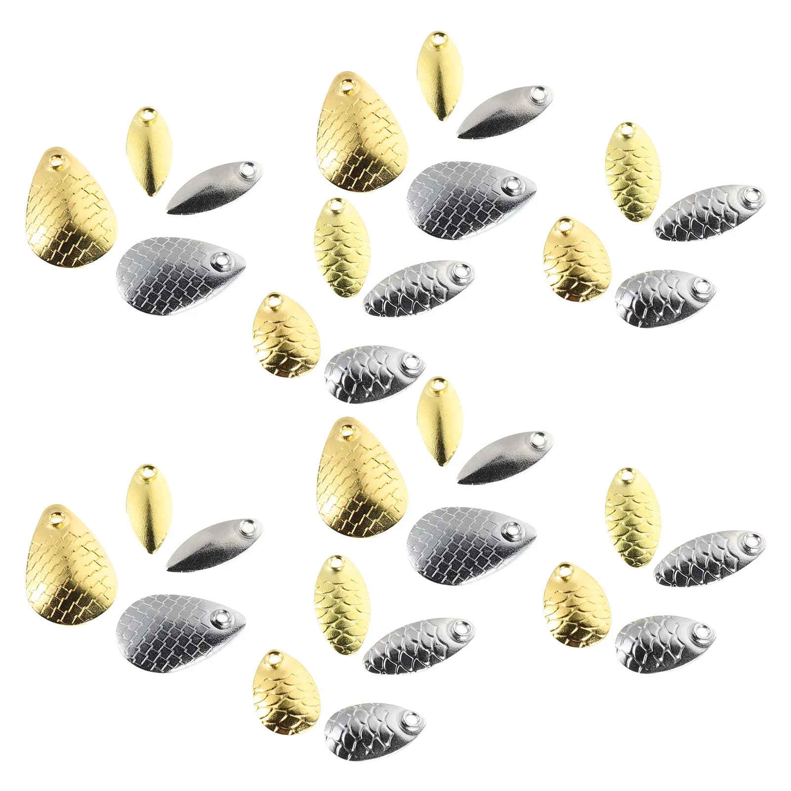 Confezione di Esche Metalliche con Finitura Oro e Argento per Pesca in Acqua Salata e Dolce, Compatibili con Mulinelli da Traina e Spinning, Adatte a un'Ampia Gamma di Specie