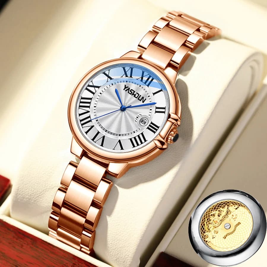 Nuovi orologi da donna di marca di lusso, eleganti orologi da polso con bracciale in acciaio inossidabile, quadrante romano, orologi da donna, montre femme