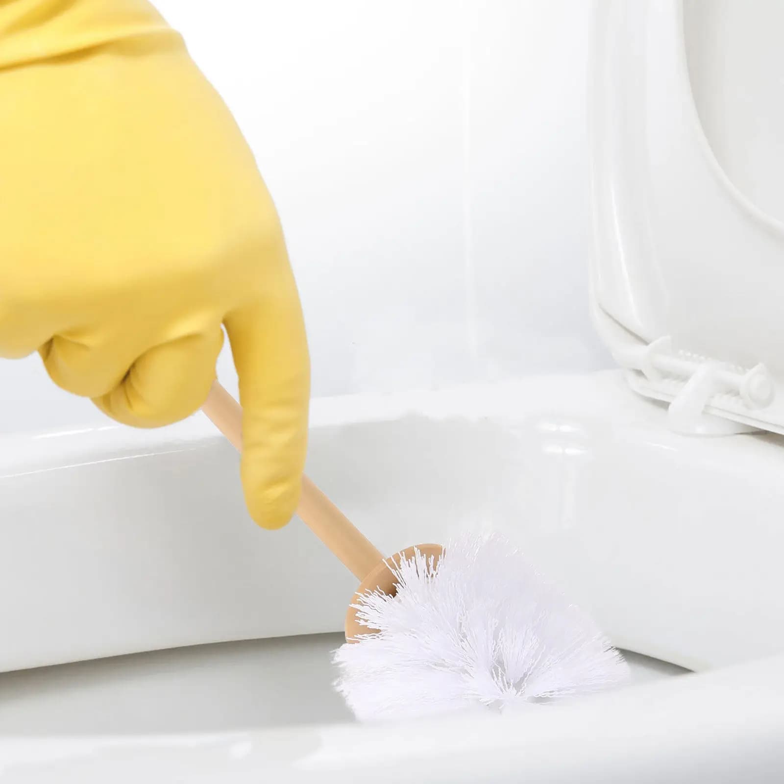 Set Spazzola per WC, Accessori per la Pulizia Domestica, Strumento Igienico in Plastica per WC, Antiscivolo con Scanalatura a H, Regalo per la Famiglia