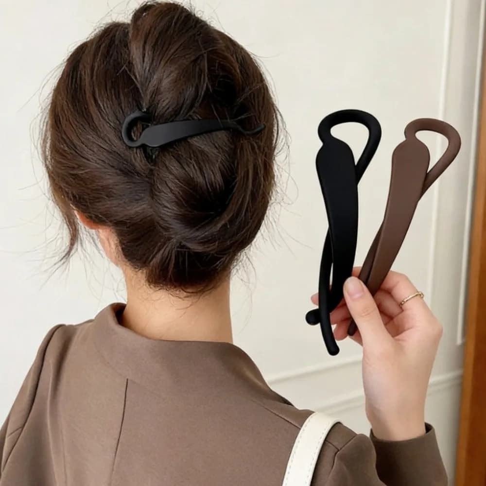 2 fermagli per capelli a banana opachi antiscivolo, fermagli per capelli neri e marroni, strumenti eleganti per lo styling dei capelli per acconciature eleganti da donna