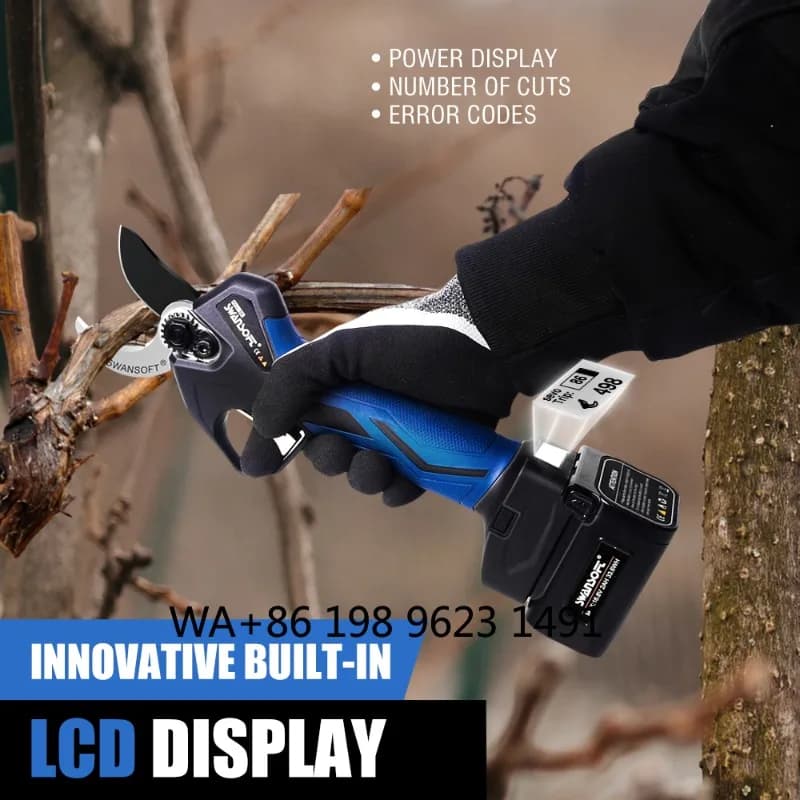 Forbici Elettriche da Giardino Portatili, Cesoie Ricaricabili con Due Batterie per la Potatura di Alberi da Frutto e Arbusti