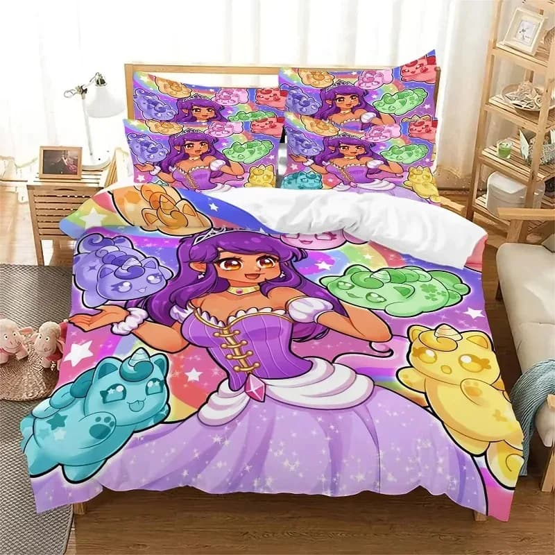 Aphmau My Street Set biancheria da letto per camera da letto Copriletti morbidi e moderni Comodi copripiumino per bambini Copripiumino e federa