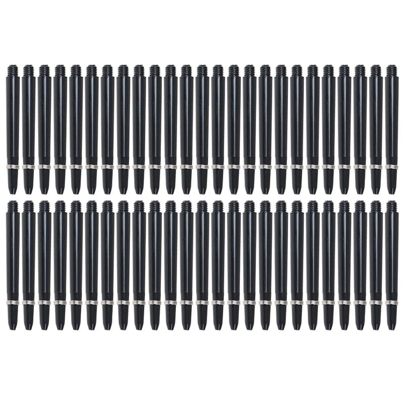 50pcs 48mm Nylon Dart Shafts 2BA Screw Thread Darts Rod Stem+Protection Ring