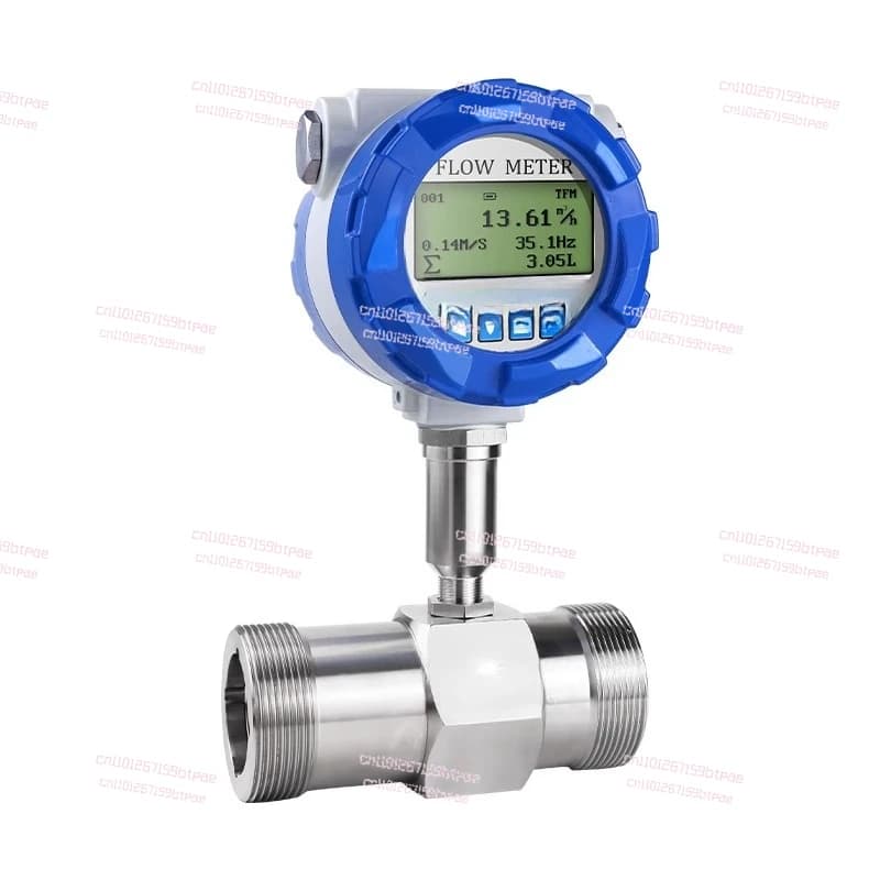 Misuratore di portata a turbina intelligente Sensore di flusso d'acqua digitale elettronico in acciaio inossidabile liquido a prova di esplosione DN10 25