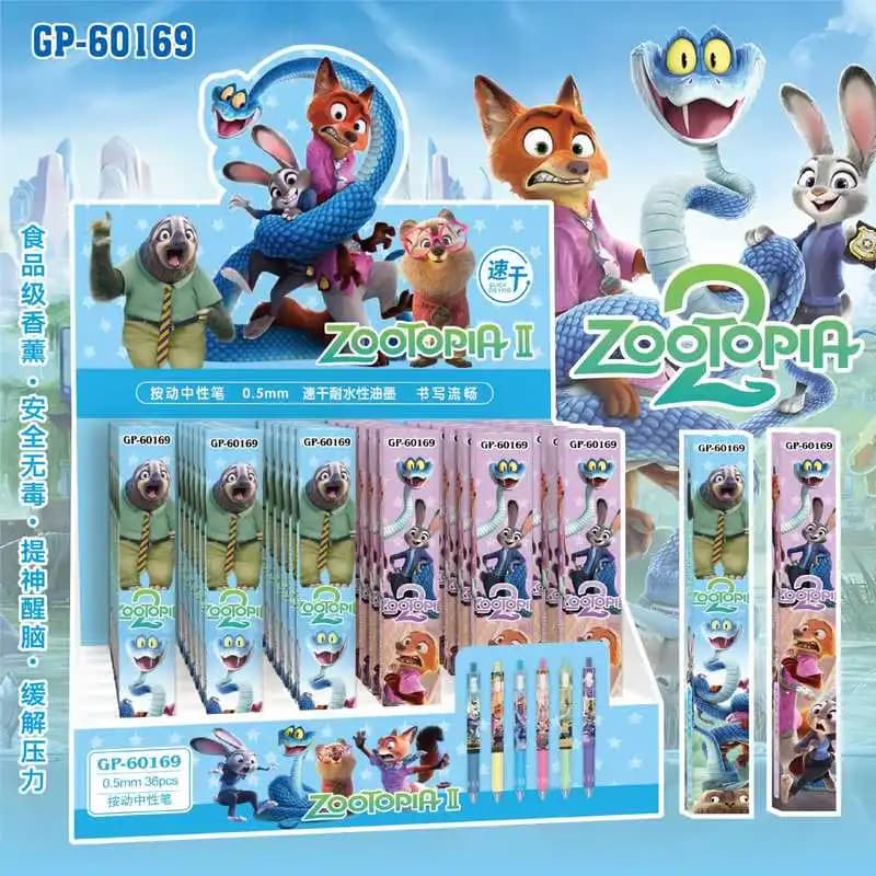 24-36 Pezzi Penne Gel Disney Zootopia 2, Penne a Sfera Judy Nick, Penne Neutre per Studenti, Regali di Compleanno per Bambini
