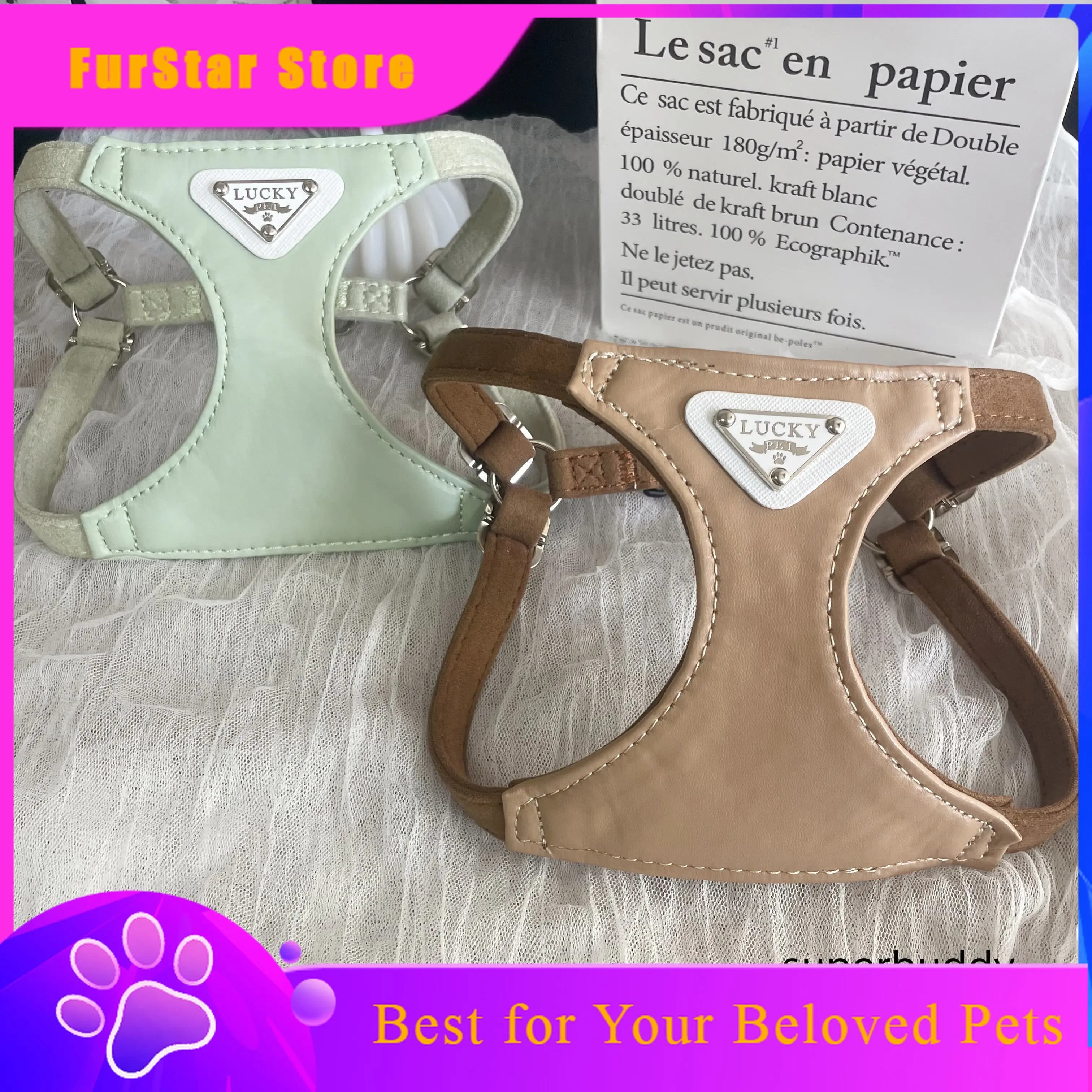 FurStarPet Walking Leather Dog Harness And Leash Set Schnauzer Poodle Dachshund Puppy Harnesses Dogs Accessories Arnes Perro