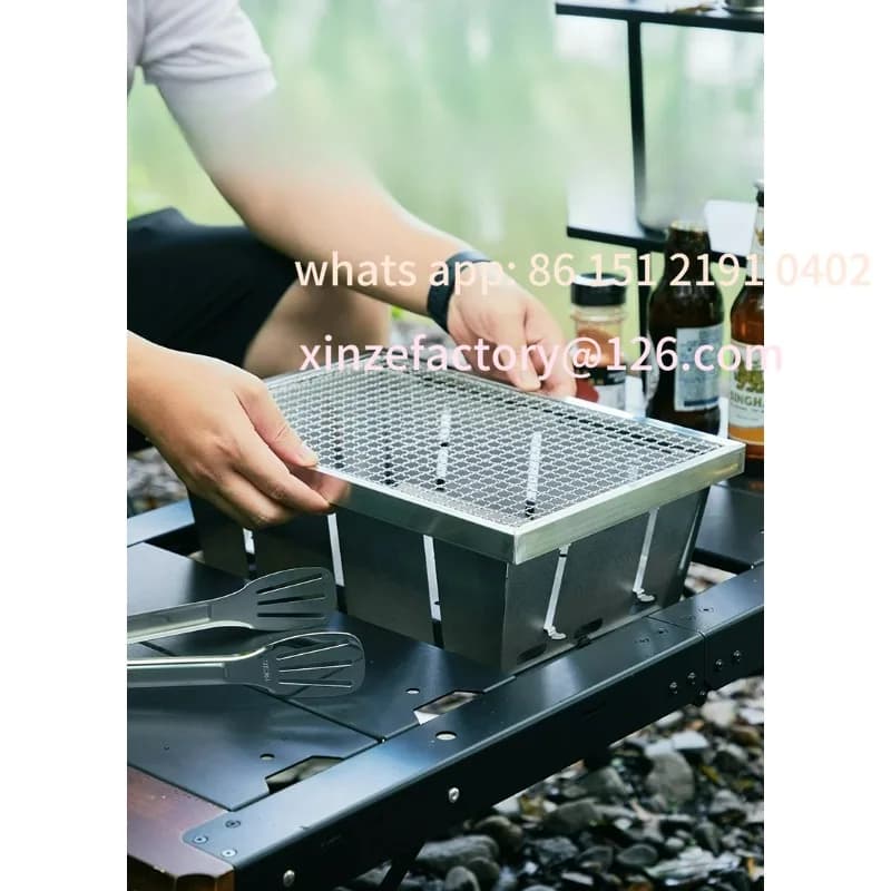 304 stainless steel barbecue grill customizable Portable outdoor stove IGT table stove folding wood barbecue camping S