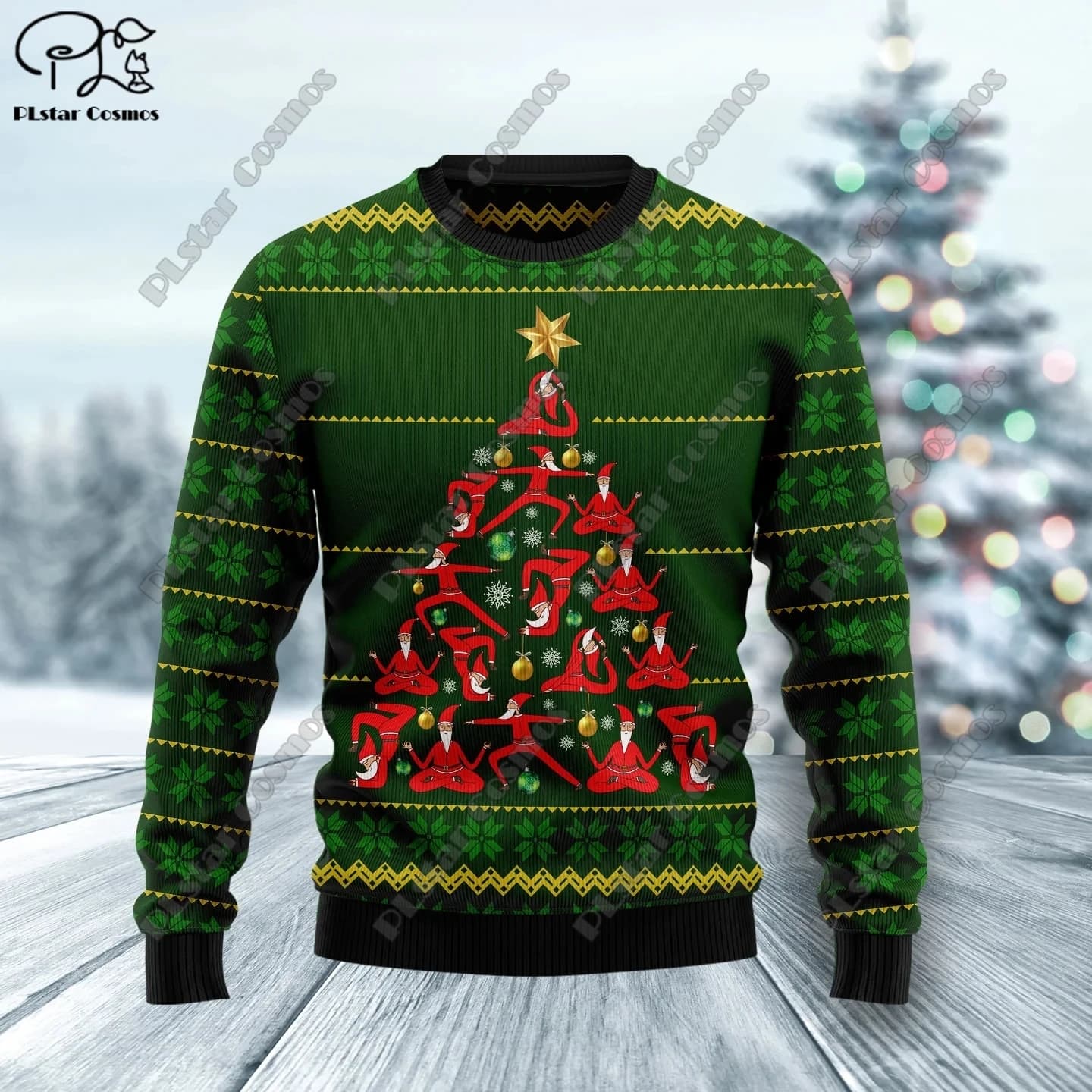 Stampa 3D Natale Albero di Natale Babbo Natale Tatuaggio Gatto Animale Cervo Orso Maglione Streetwear Felpa invernale casual M5