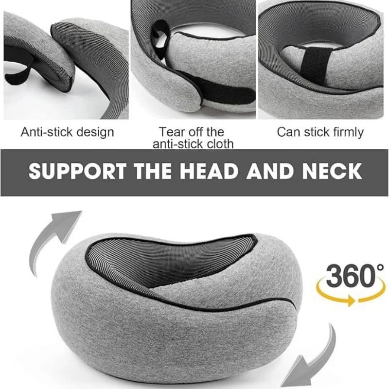 Cuscino da viaggio portatile a forma di U Cuscino per lumache in memory foam Supporto per il collo da viaggio Cuscino per il collo Cuscini morbidi regolabili per la pausa dei mezzogiorno