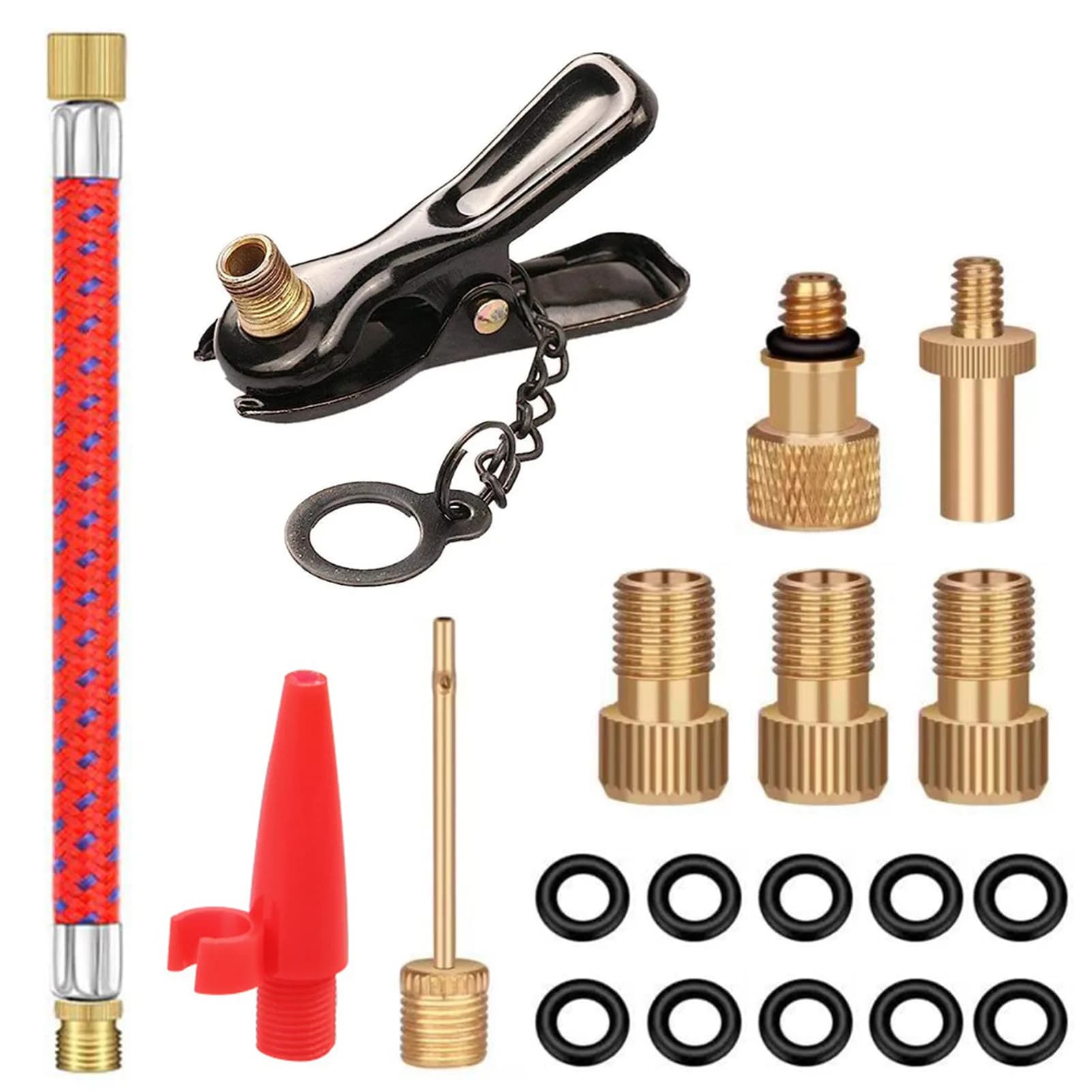 Set Adattatori Valvola Bici, Set Valvole Bicicletta, Adattatore Valvola SV AV DV per Pompa Bici