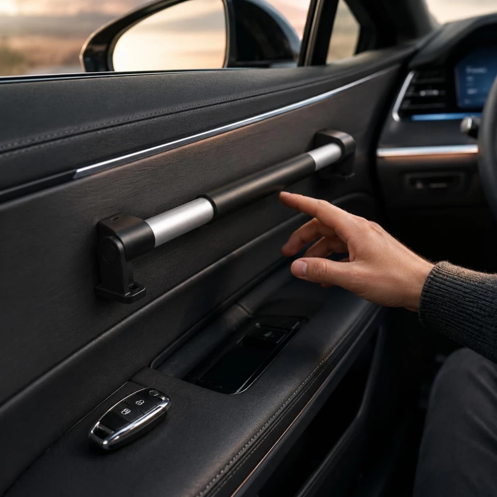 Telescopic Door Pull Handle Automatic Closing Coil-Powered Loaded Handle Industrial Hardware Installation Kit