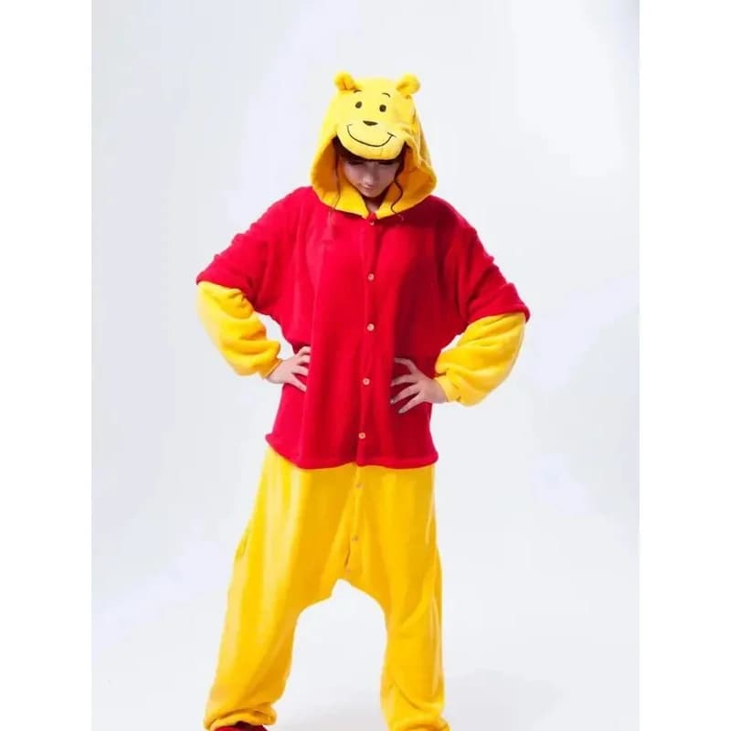 Cosplay Kigurumi Winnie Bear Onesies Pajamas Cartoon Costume Winnie The Pooh Cosplay Pyjamas Party Dress Pijamas Cosplay