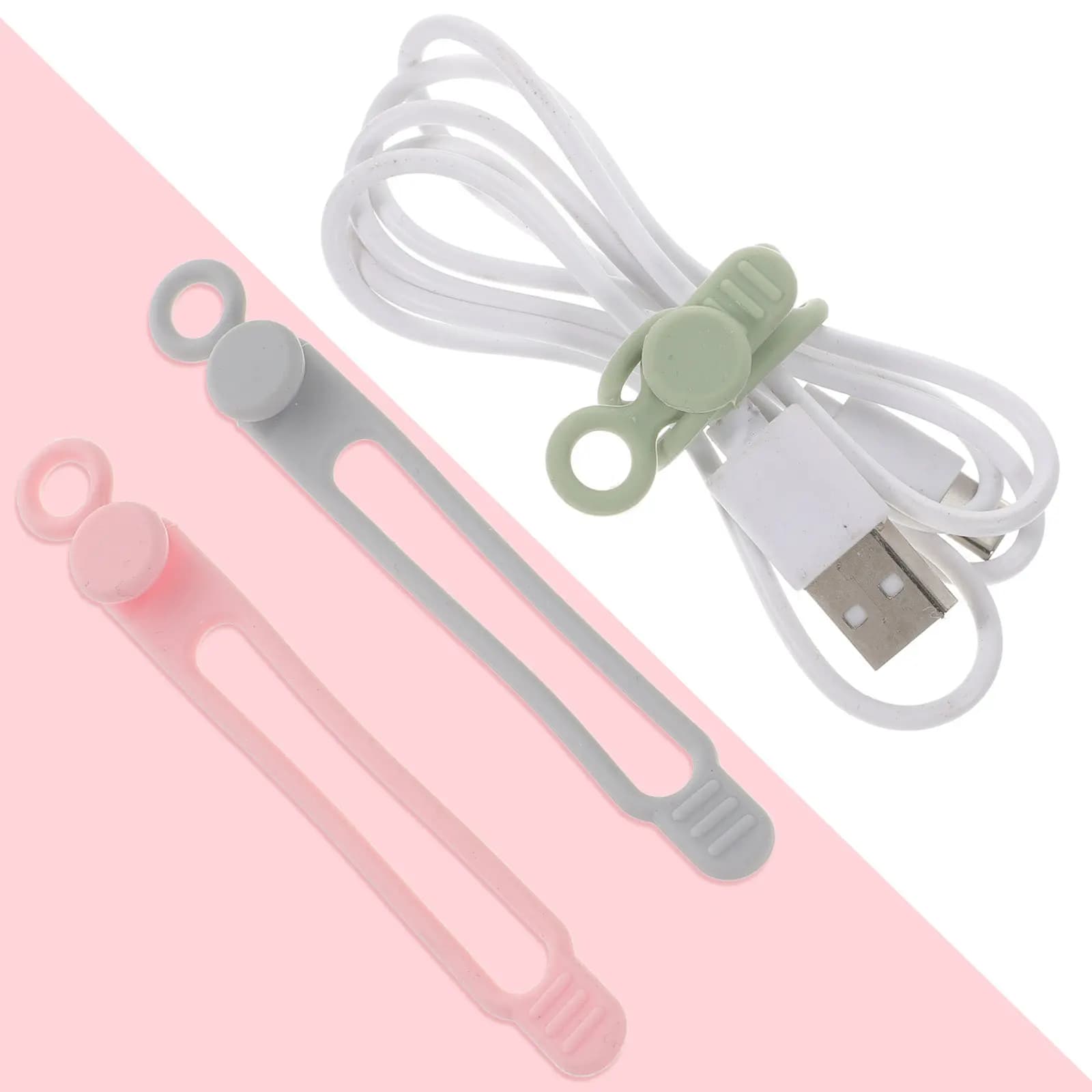 20 Pezzi Organizzatore di Cavi in Silicone Regolabile e Riutilizzabile per Cavi USB di Ricarica e Gestione Fili da Scrivania
