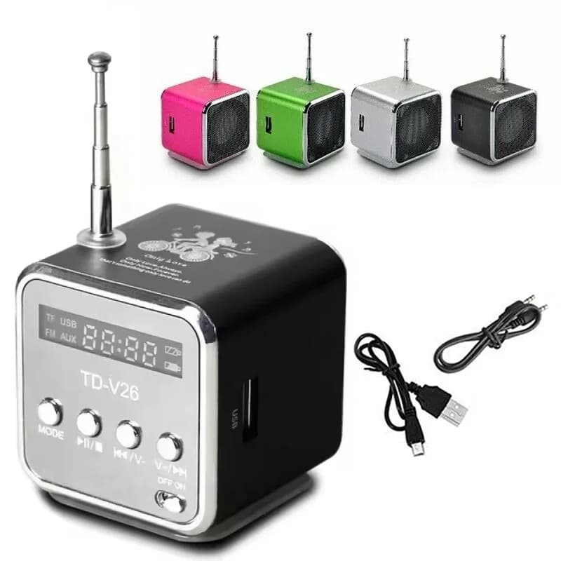 Portable Mini FM Radio Micro Treble Bluetooth Speaker Voice For Computer Mobile Phone MP3 Laptop Music Support Micro TF Card USB