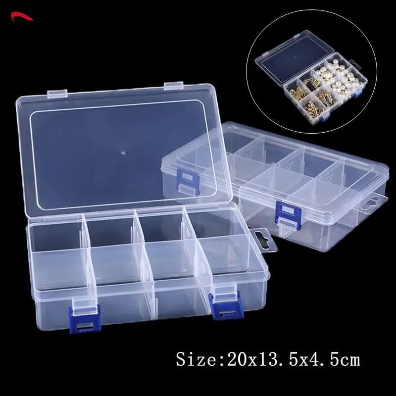 Strumento multifunzionale Custodia trasparente 8 griglie Scatola di immagazzinaggio in plastica Vite Componente elettronico Organizzatore trasparente 20 * 13,5 * 4,5 cm