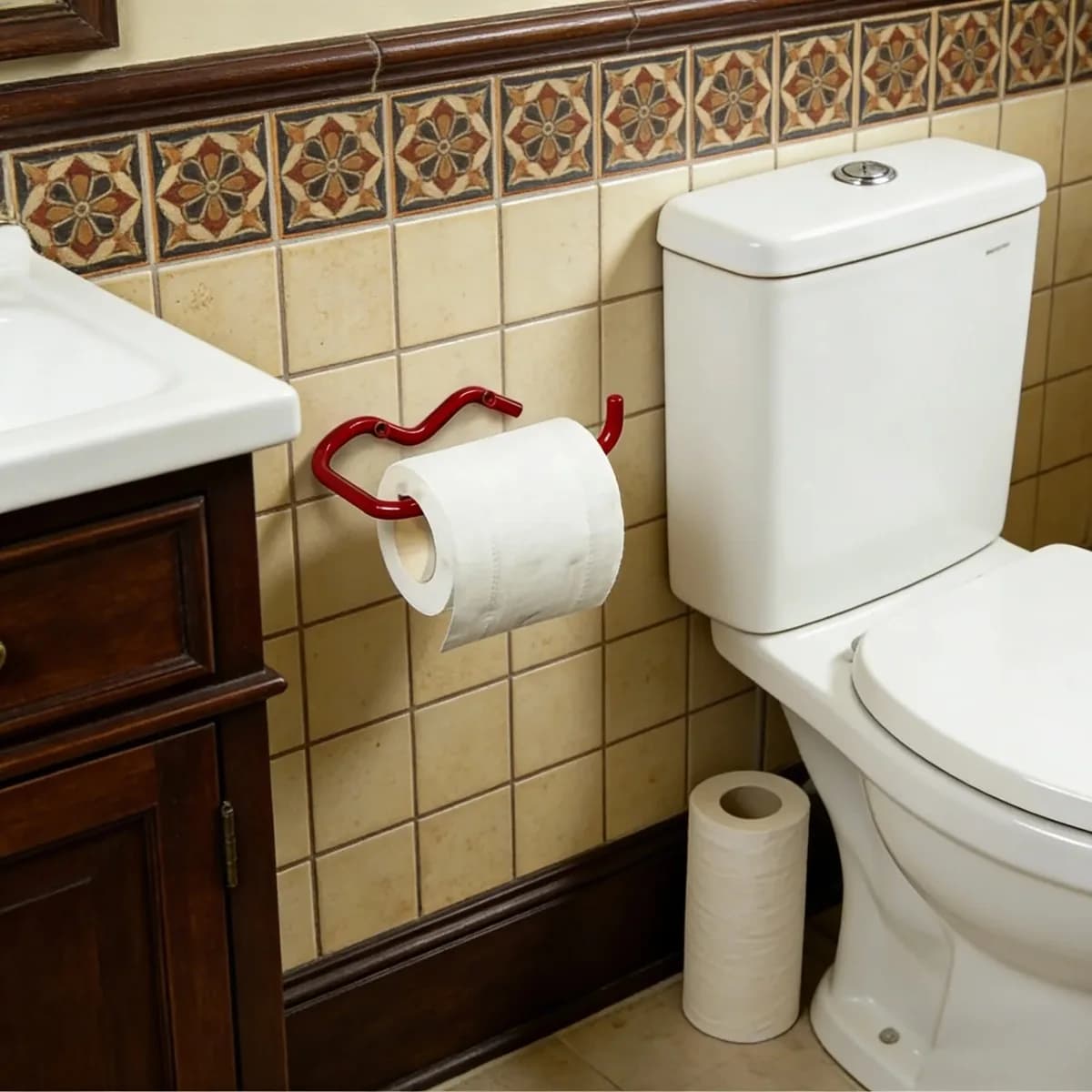 Portarotolo da Parete in Metallo, Moderno Porta Carta Igienica per Bagno e Cucina