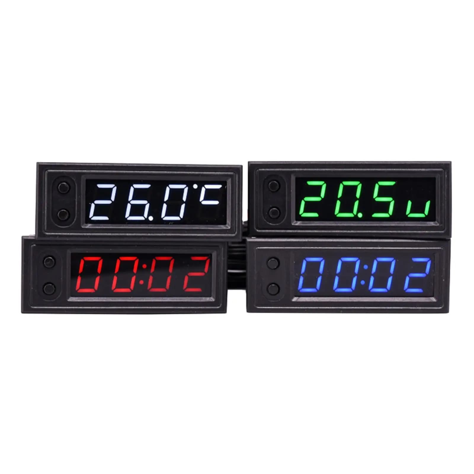 Orologio per auto Voltmetro Termometro Funzione retroilluminazione Accessori 3 in 1 12V