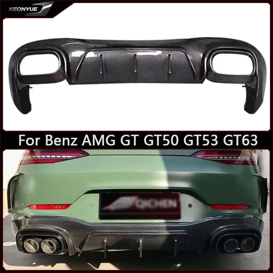 For Mercedes Benz X290 AMG GT50 GT53 GT63 Carbon Fiber Back lip Bumper Diffuser Rear Splitters Spoiler Car Accessories body kit
