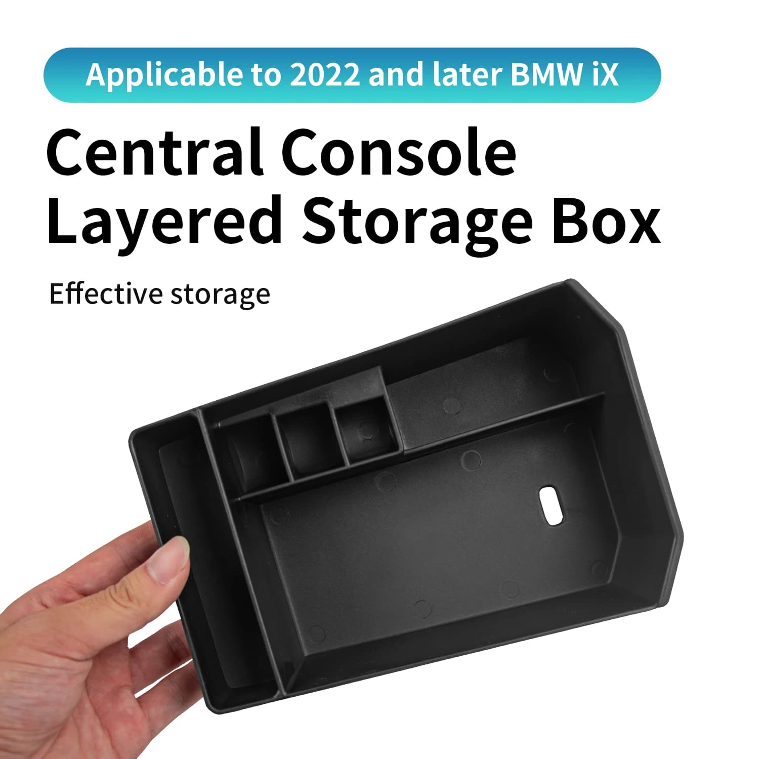Durable ABS Center Console Storage Box for BMW iX 2022,Waterproof Multi-Compartment Design,Maximizes Car Interior Storage Space