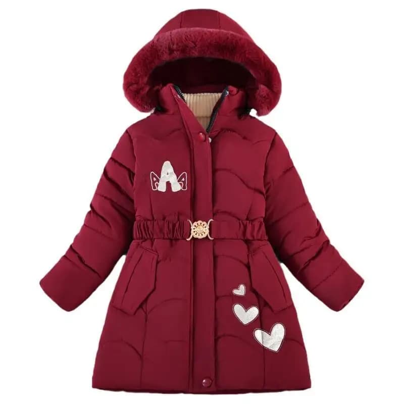 Commercio estero Abbigliamento per bambini per ragazze Stili medi e lunghi Moda Giacca invernale calda e spessa Aggiunta giacche di velluto Parka Girl