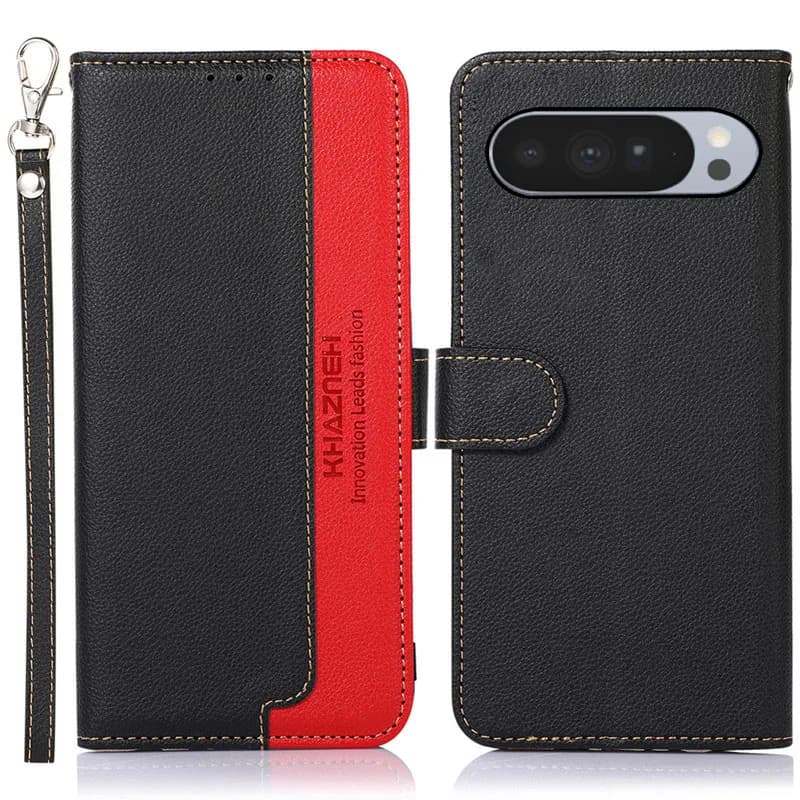 Custodia a portafoglio in pelle bicolore antiurto con slot per carte RFID per Google Pixel 10 9 8 7 6 Pro 4 XL 10a 9a 8a 7a 6a 5a