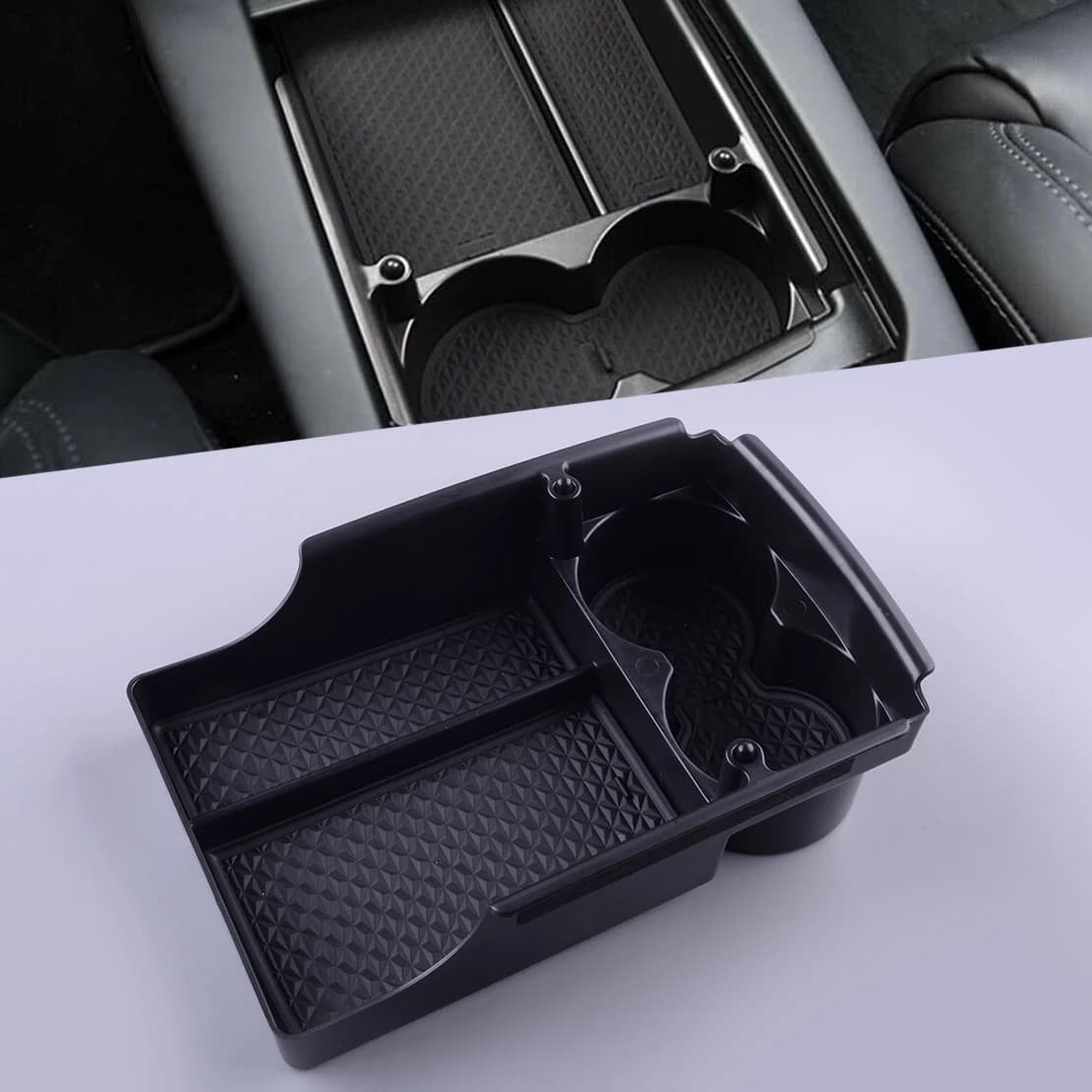 Auto Front Center Console Bracciolo Box Storage Glass Holder Organizer Tray Measuring Tray Pattern S/X 2016 2017 2018 2019 2020 2021