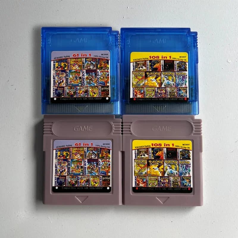 Pokemon Series 61 108 giochi in 1 cartuccia per videogiochi versione inglese per GBC/GBA/SP/GBM