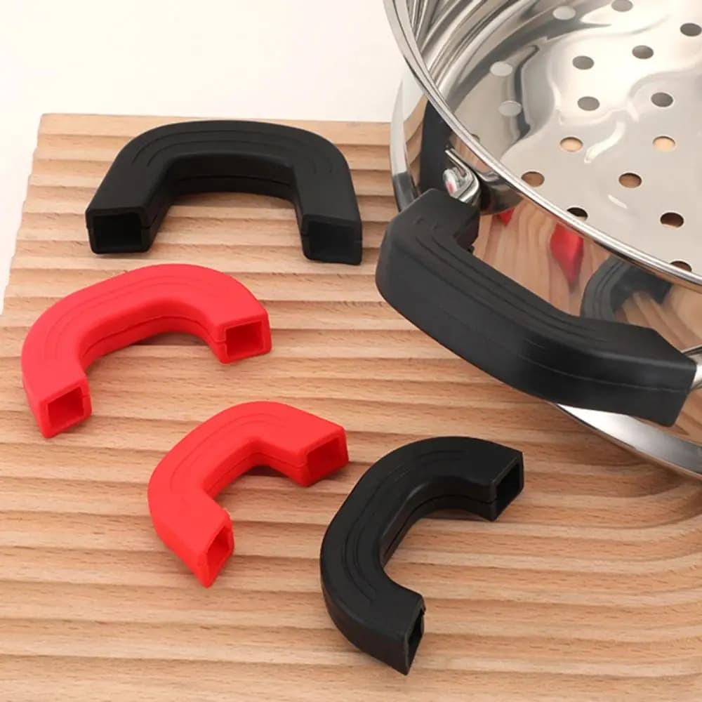 2pcs Silicone Pot Handle Cover Anti-Scald Non-Slip Pot Handle Sleeve Pot Handle Grip Sleeve Frying Cast Iron Skillet Pan