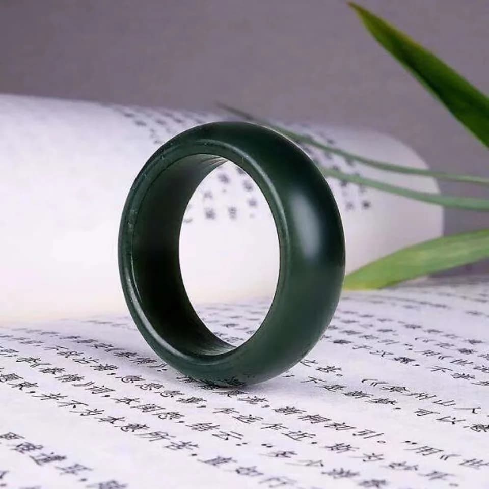 Hetian Jade Ring Men Women Healing Gemstone Fine Jewelry Genuine Natural Hotan Jades Nephrite Green Jade Rings Anillos Mujer