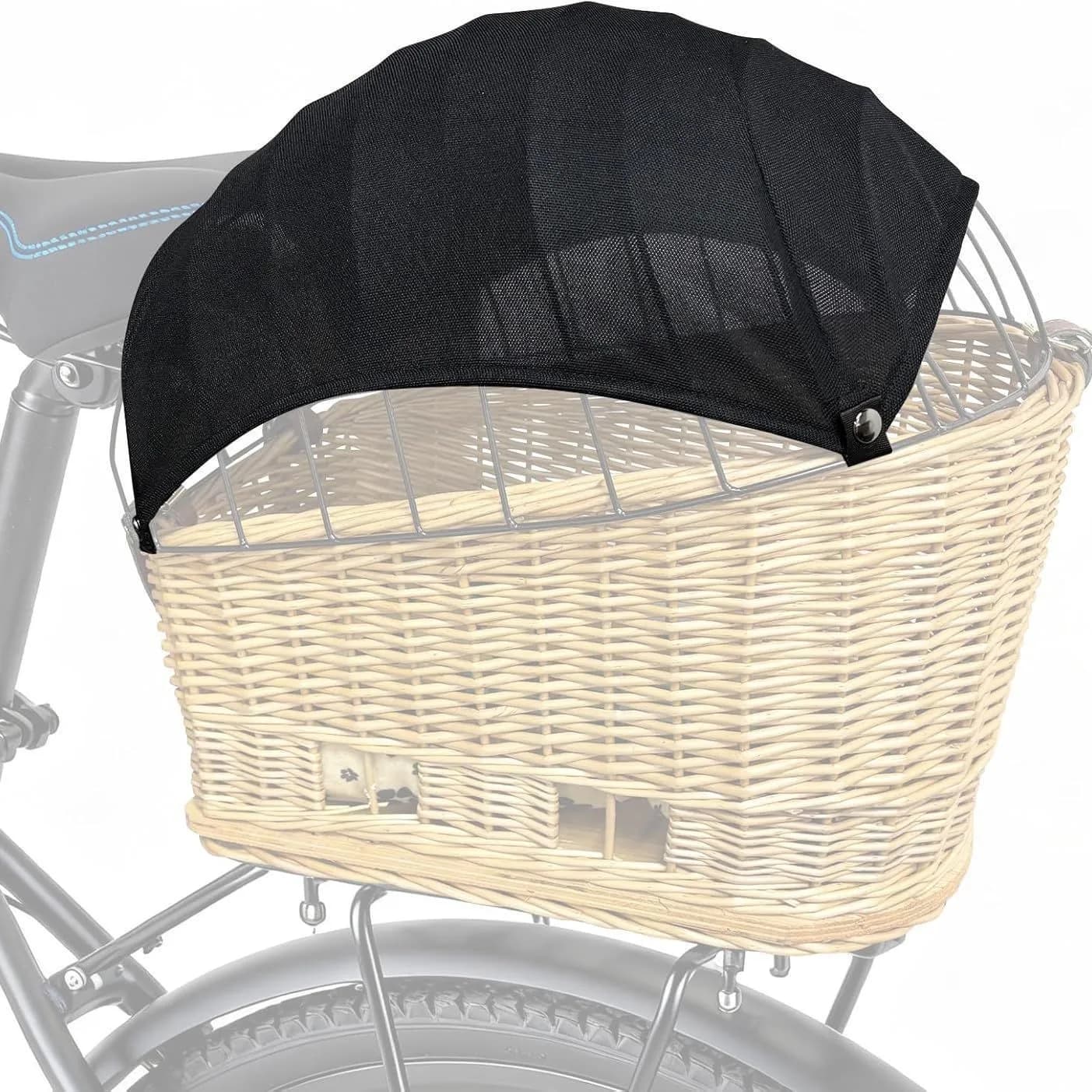 Bicycle Pet Dog Basket Accessories Awning Breathable Portable Sunshade Carrier Cover Front Mount Front Rack Mount Carrier
