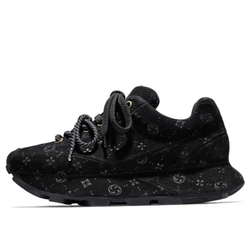 Genuine Leather Training Sneakers Design Luxury Fashionable Casual Sports Shoes for Men's and Women's Thick Soled Trendy Shoes
