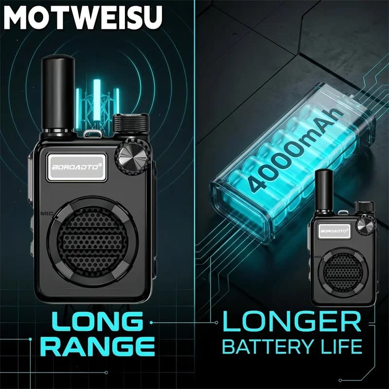Offerta Speciale: Mini Walkie Talkie Professionale UHF a 16 Canali 400-470MHz, Radio Bidirezionale Compatta e Portatile