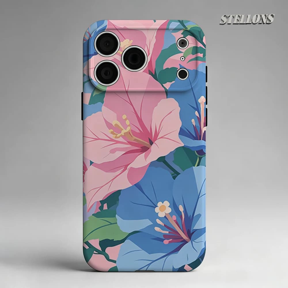 Custodia per telefono con Bougainvillea tropicale, magnetica, per iPhone 17 16 15 14 13 Pro Max Plus, a strato singolo o doppio, resistente