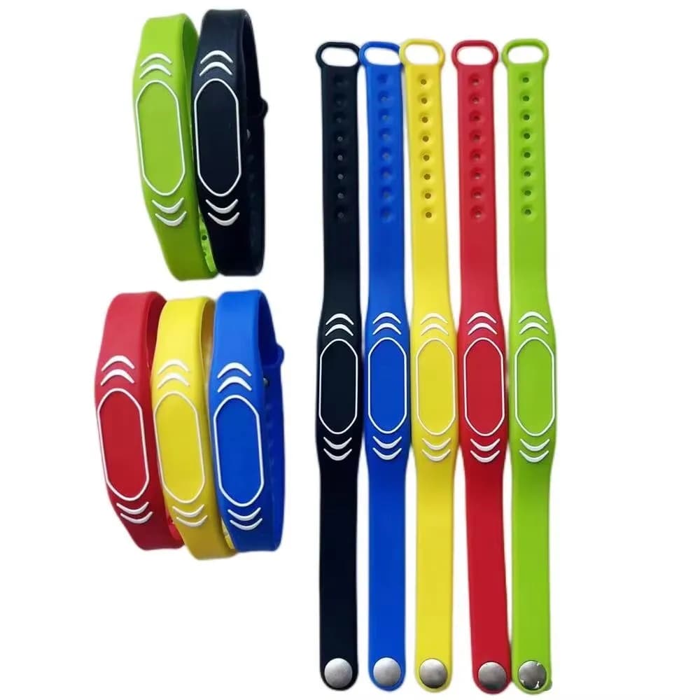 1 pz regolabile 5 colori IC 13.56 MHz 1K S50 braccialetto in silicone impermeabile di sola lettura NFC tag orologio da polso carta RFID portachiavi