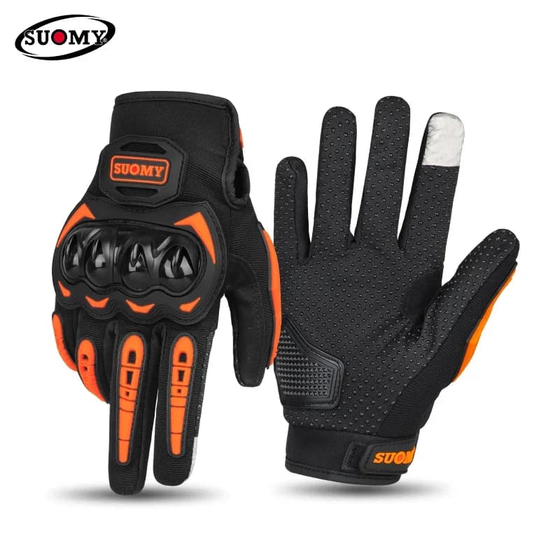 SUOMY New Orange Motorcycle Gloves Summer Man Woman Touch screen with finger entire Motocross Gloves Bike Bike Gloves