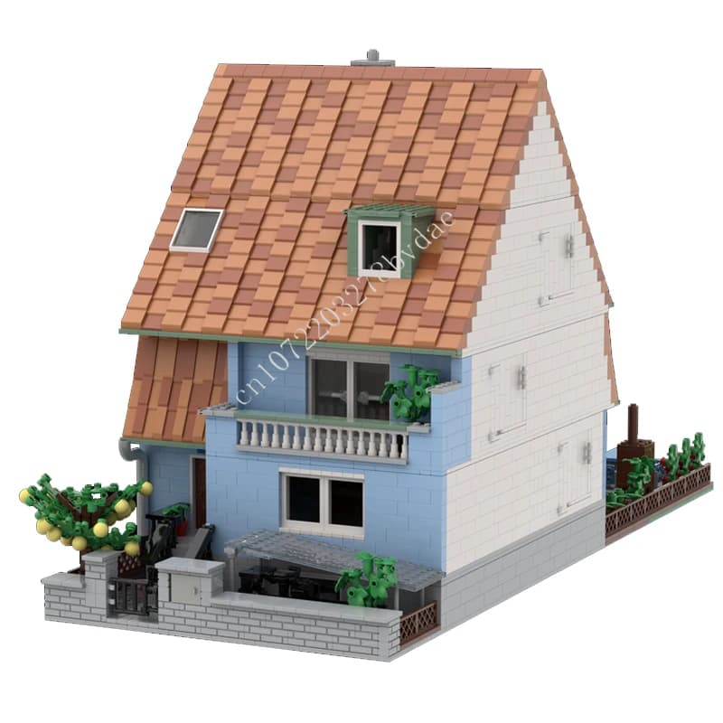 6658PCS Terraced Family house MOC Creative street view Model Building Blocks Architecture DIY Education Assembly Model Toys