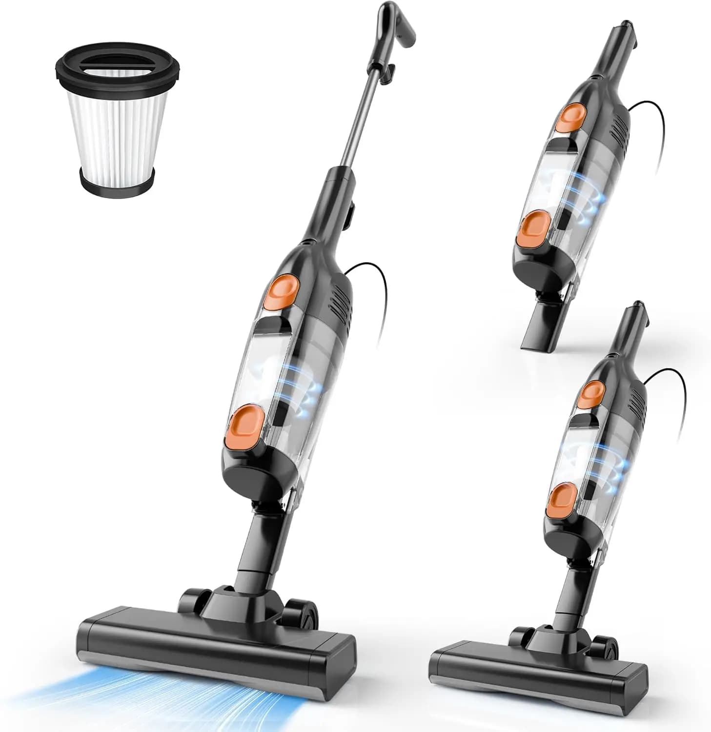 Vacuum Cleaner in Bastone Powerful from 20Kpa for Home, 5m Cable, Light 2-in-1 for Dury and Pet Hair