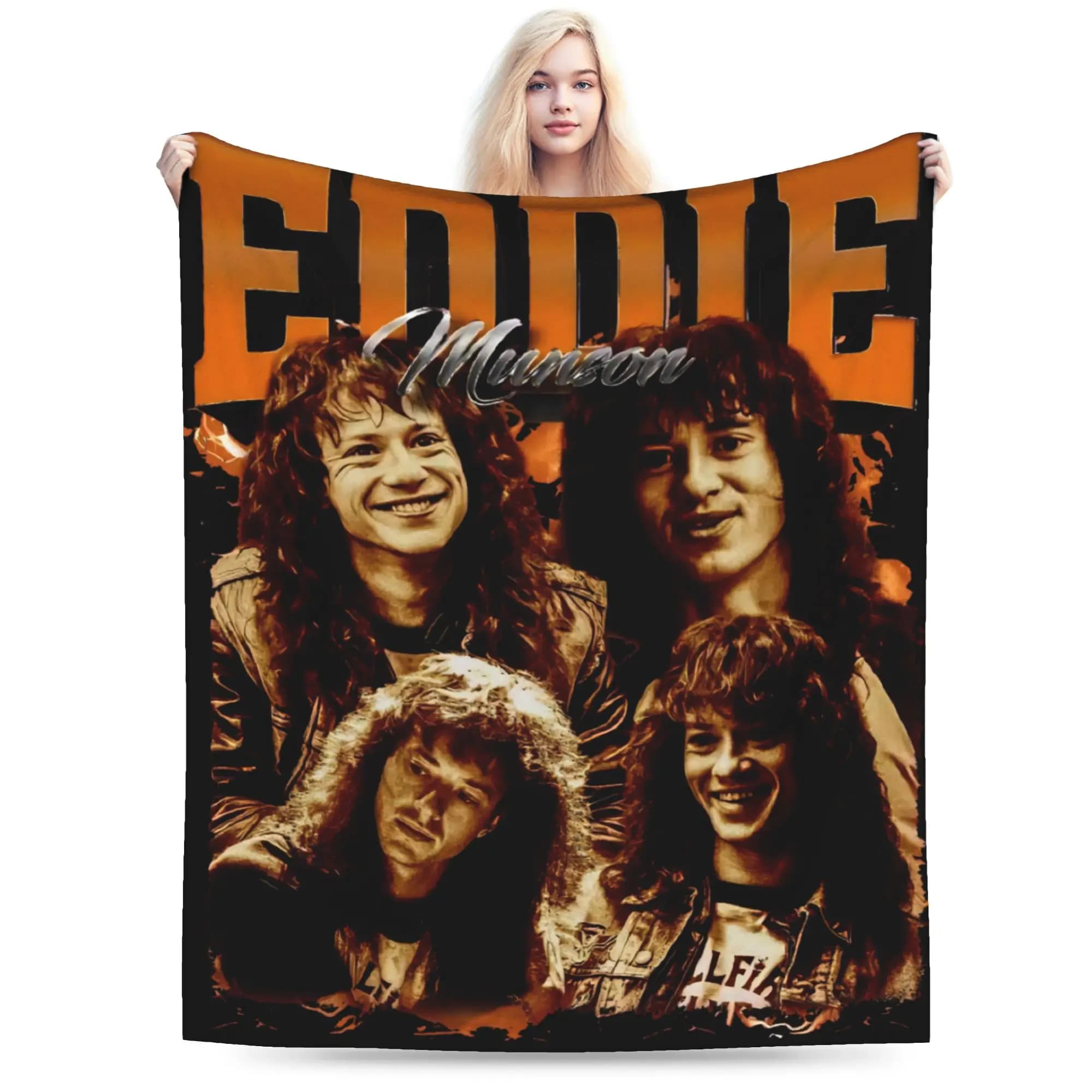Eddie Munson Coperte in flanella Serie TV americana invernale Biancheria da letto super calda per bambini Divano letto Copridivano grafico