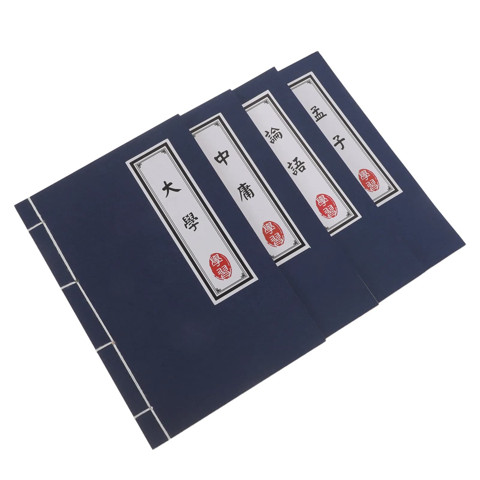 4Pcs Unlined Notebook Set Vintage Chinese Style Blank Page Journal for Calligraphy Practice Drawing Writing Student Notebook