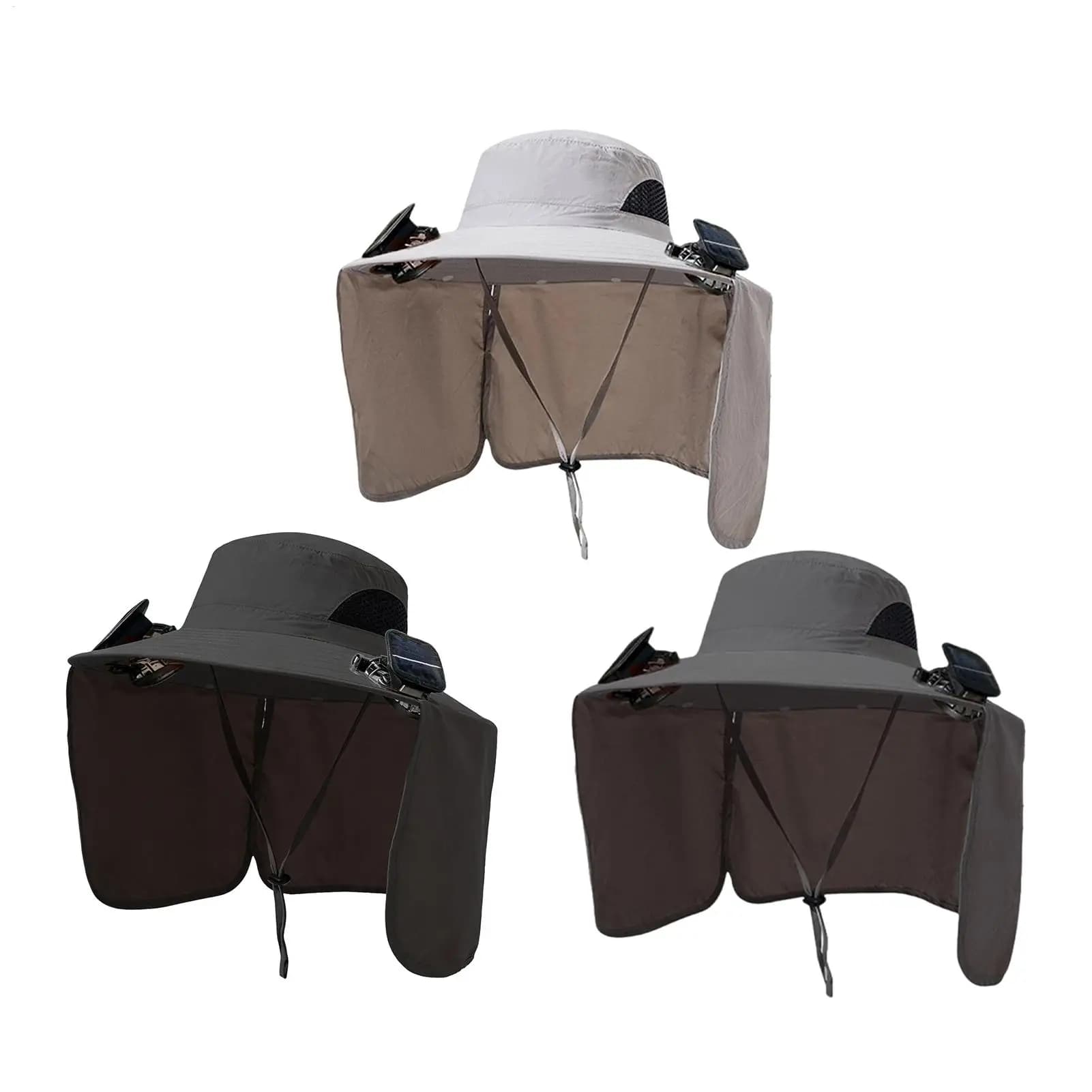 Cappello da Pescatore Sombrero Estivo da Uomo, Cappello Multifunzione con Ventilatore Ricaricabile, Grande Potenza del Vento, Tesa Larga per Alpinismo