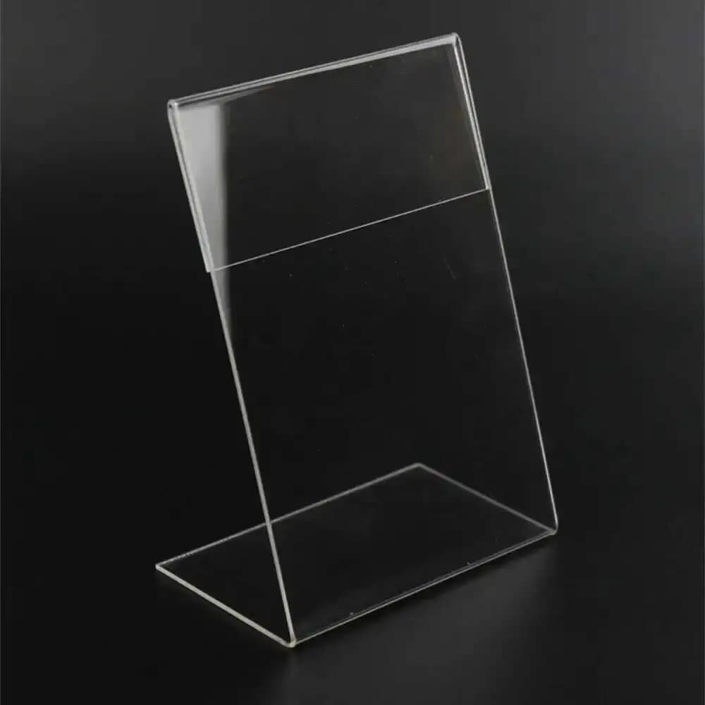 10 pz Acrilico Trasparente Titolare Della Carta Del Basamento Scrivania Segno Etichetta Telaio Display Portacarte di Carta A6 1.3mm Prezzo Etichetta Titolare Del Basamento