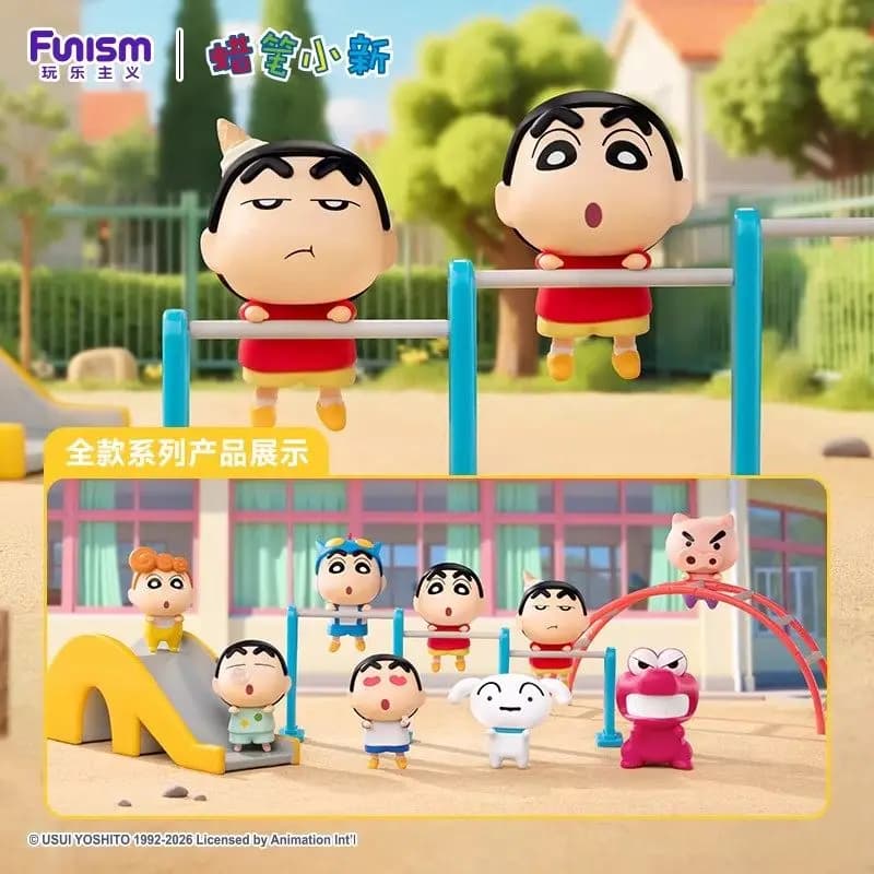 Funism Blind Box Toys Crayon Shinchan Micro Kawaii Anime Figure Peekrin Shinchan Shiro Doll Model Toys Collect Ornaments