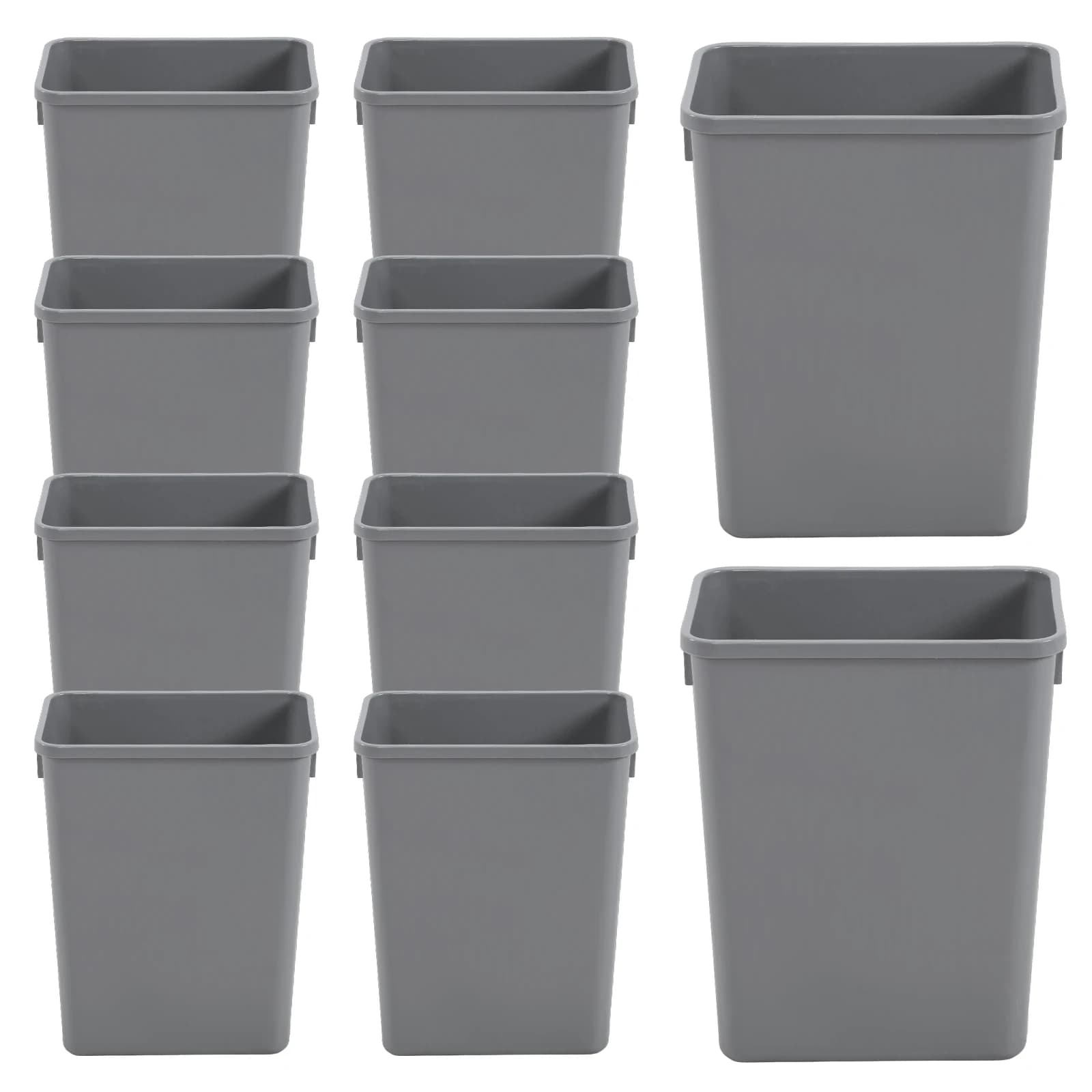 Set di 10 Bidoni per Rifiuti e Riciclaggio da 35 QT, Facili da Pulire, per Bagno, Lavanderia, Soggiorno, Casa e Ufficio