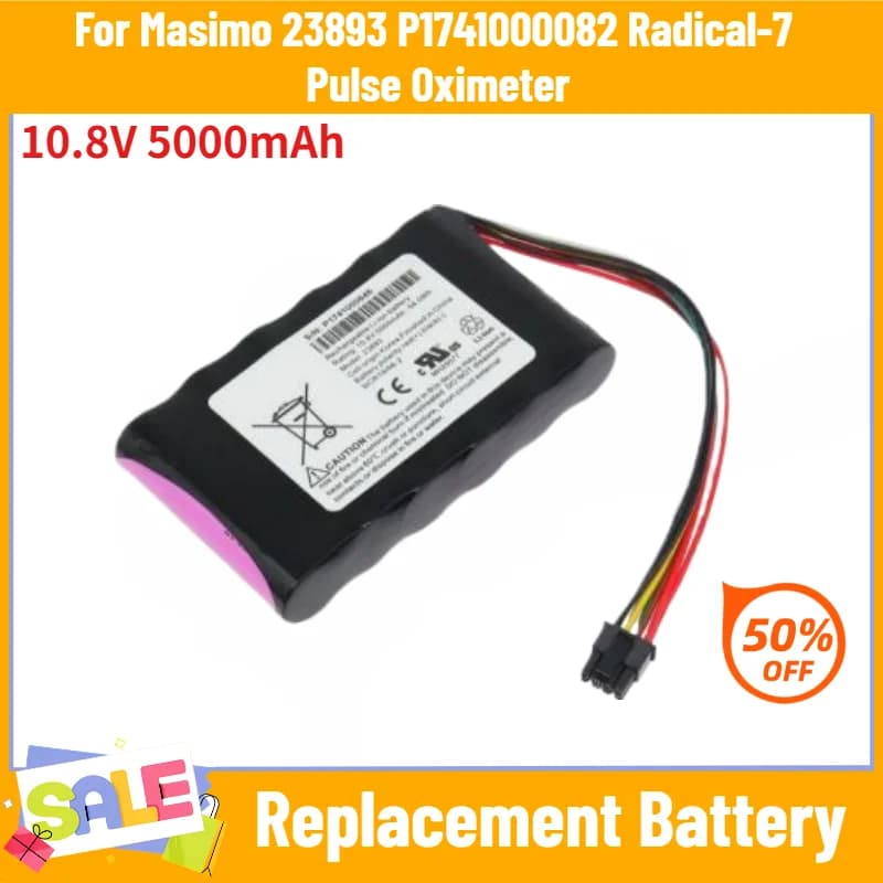 10.8V 5000mAh Battery For Masimo 23893 P1741000082 Radical-7 Pulse Oximeter High Quality Replacement Battery