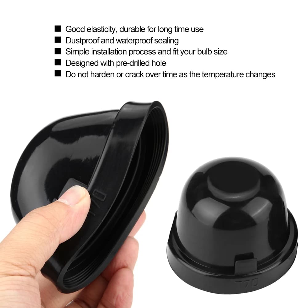 2 pcs 70mm auto LED light bulb waterproof anti-dust seal cover Cap