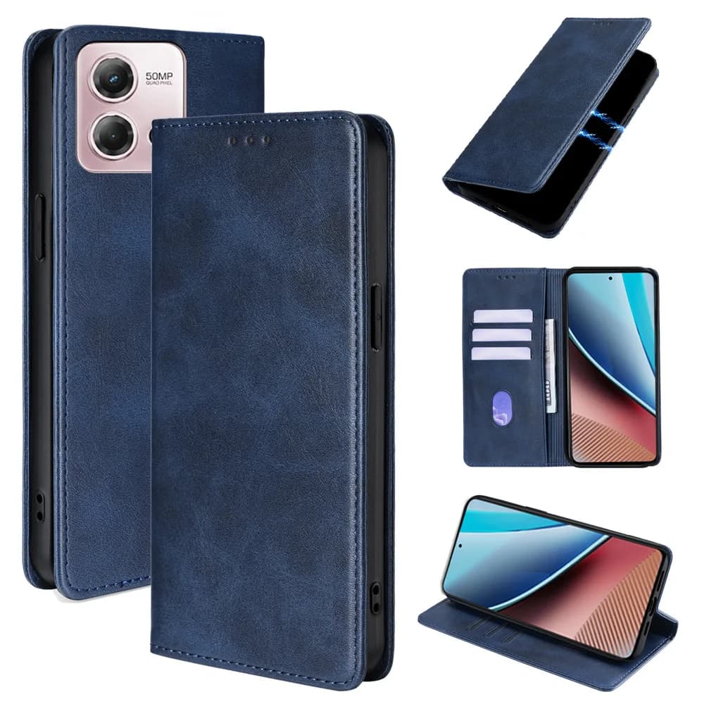 Custodia Classica a Libro per OPPO A98 A97 A96 A95 A94 A93 A92 A91 A79 A78 A74 A73 in Pelle con Chiusura Magnetica e 3 Scomparti per Carte