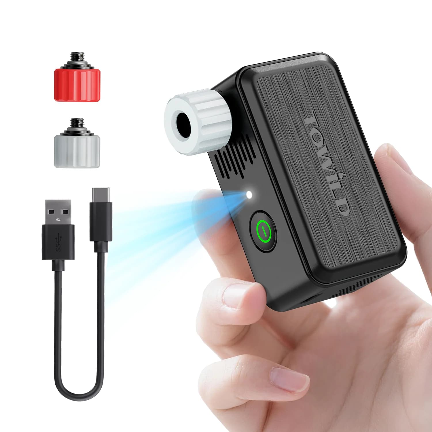 TOWILD A05 Mini Electric Air Pump 130PSI Portable Bicycle Cordless FV/AV Tire Inflator Presta Schrader Valve MTB Bike Tiny Pump